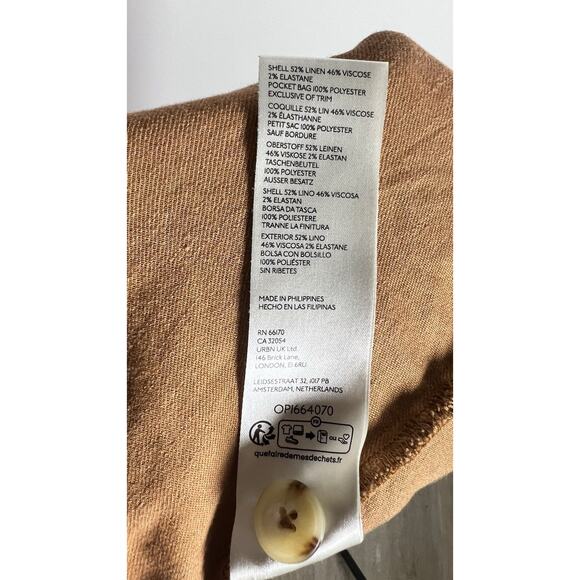 Anthropologie X Maeve Plus Size 22 Naomi Linen Wide Leg Flare Brown Flare Pants - Picture 12 of 13